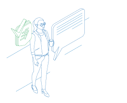 Illustration Kvinna som läser text
